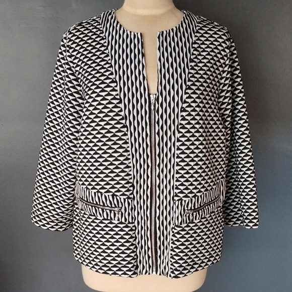 Chico's Jackets & Blazers - Black and white zippered front jacket